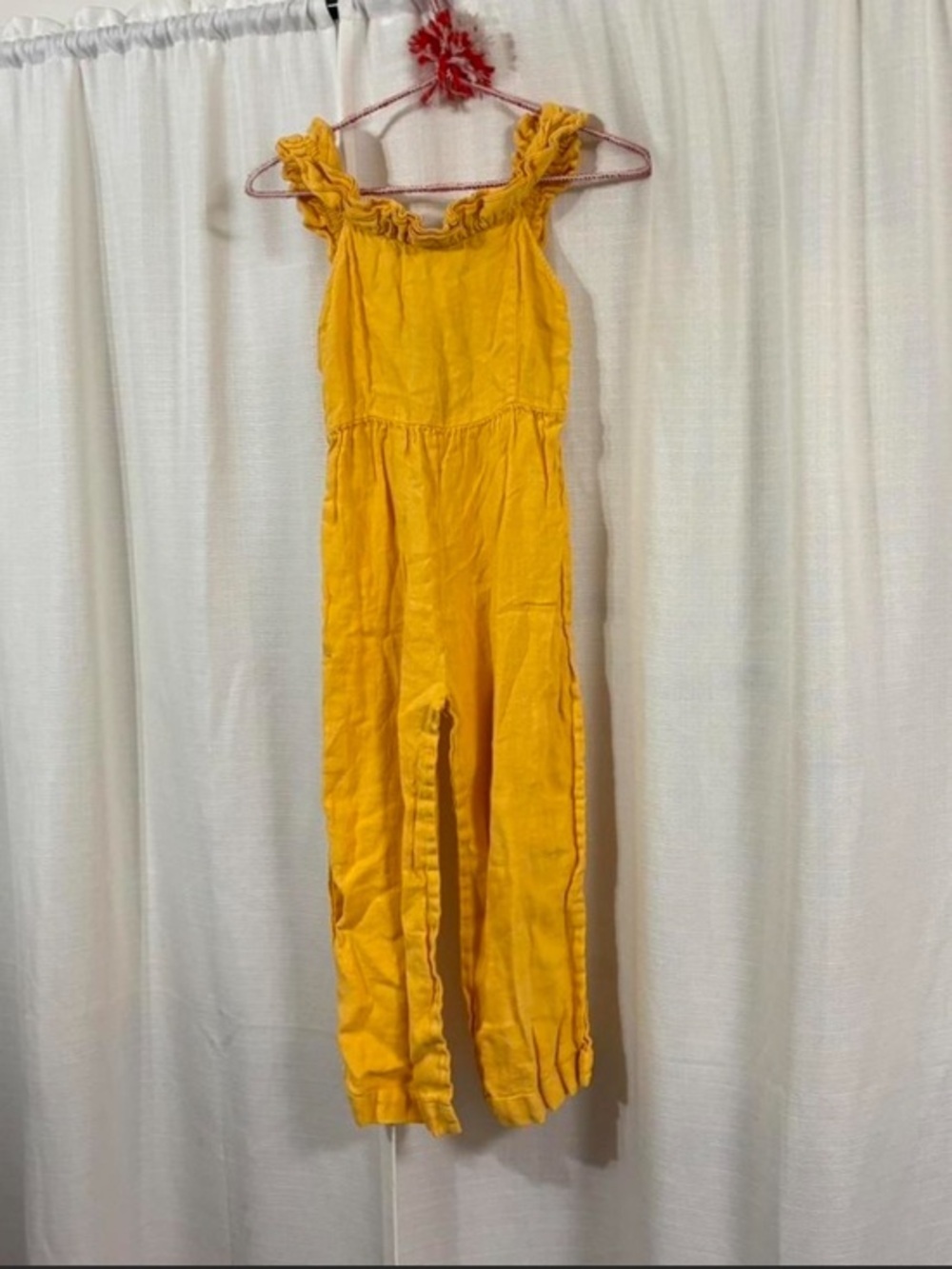 Zara Yellow Ruffled Strap Jumpsuit
